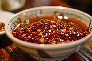 辣椒酱下饭麻辣摄影图