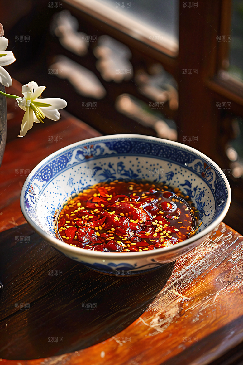 辣椒酱下饭酱料摄影图