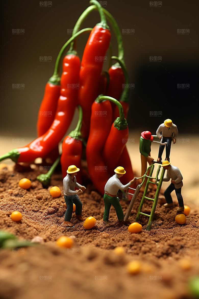 辣椒3D农业微距小人