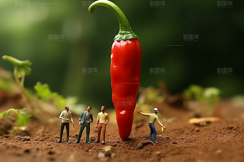 辣椒生产3D微距小人