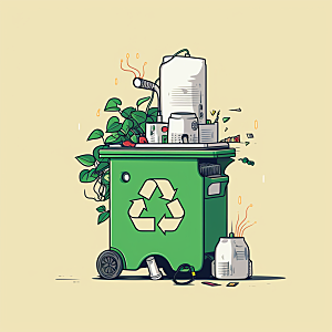 垃圾分类绿色环保插画