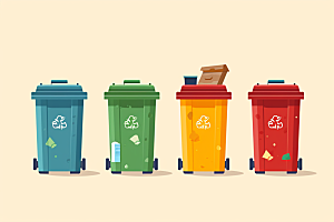 分类垃圾桶可持续发展环保素材