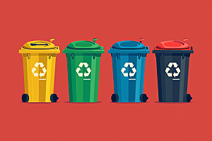 分类垃圾桶绿色低碳素材