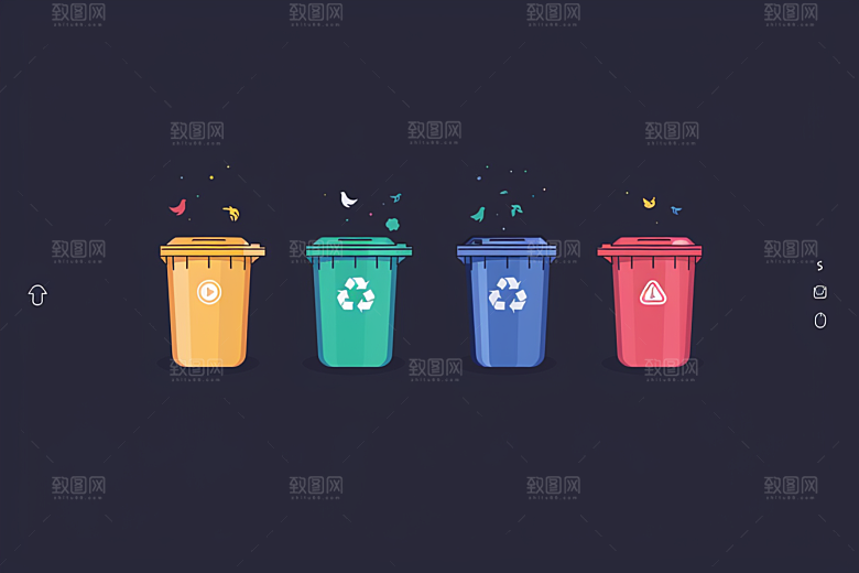 分类垃圾桶垃圾分类高清素材