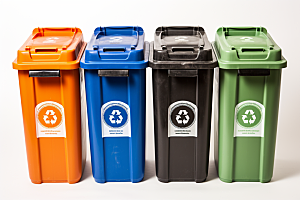 分类垃圾桶可持续发展彩色素材