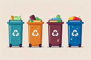 分类垃圾桶可持续发展垃圾分类素材