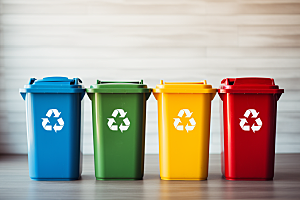 分类垃圾桶绿色可持续发展素材
