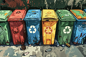 分类垃圾桶垃圾分类高清素材
