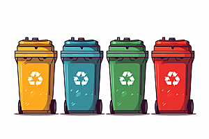 分类垃圾桶垃圾分类绿色素材