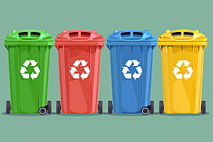 分类垃圾桶低碳绿色素材