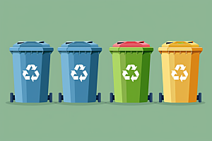垃圾分类清洁垃圾桶素材