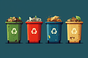 垃圾分类可持续发展插画素材