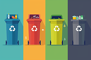 垃圾分类环保循环利用素材