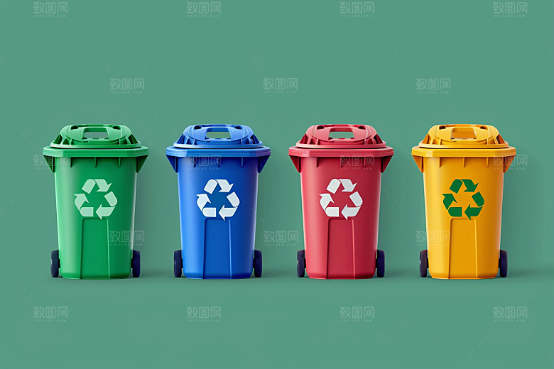 垃圾分类彩色绿色素材