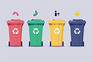 垃圾分类环保垃圾桶素材