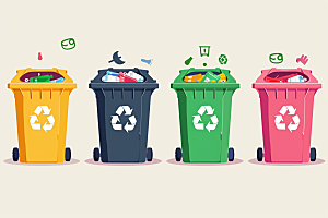 垃圾分类循环利用环保素材