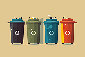 垃圾分类环保清洁素材