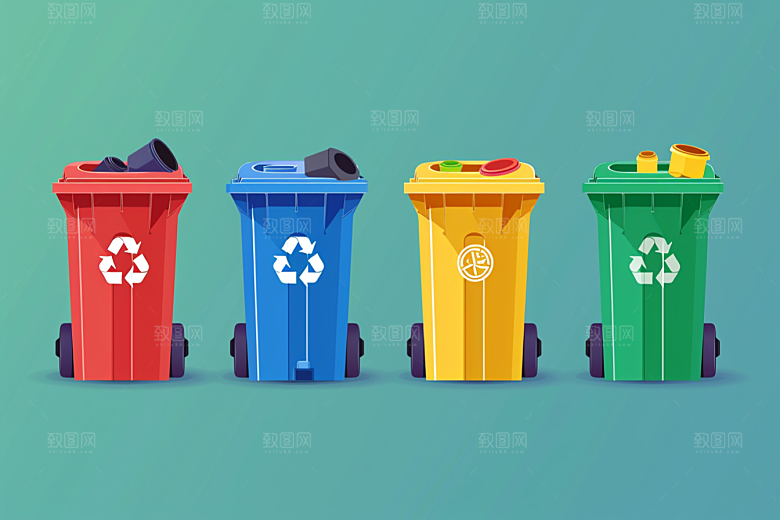 垃圾分类环保垃圾桶素材