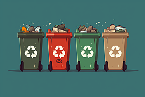 垃圾分类循环利用绿色素材