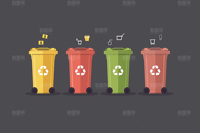 垃圾分类绿色清洁素材