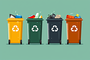 垃圾分类可持续发展循环利用素材