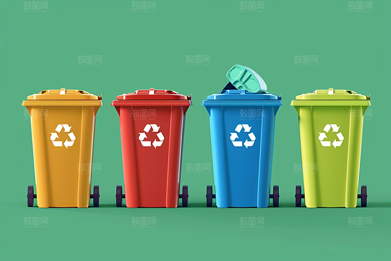 垃圾分类环保垃圾桶素材