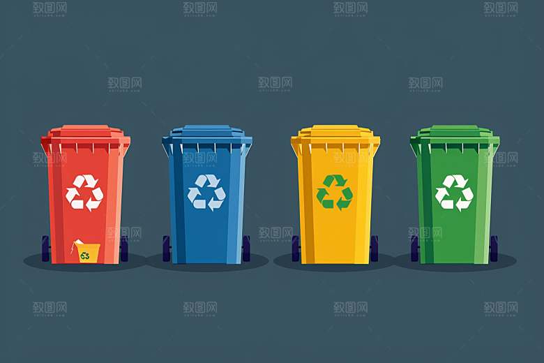 垃圾分类环保彩色素材