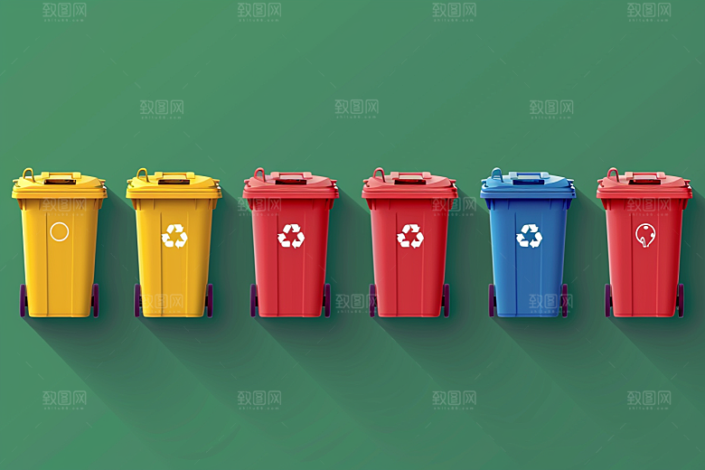 垃圾分类插画低碳素材