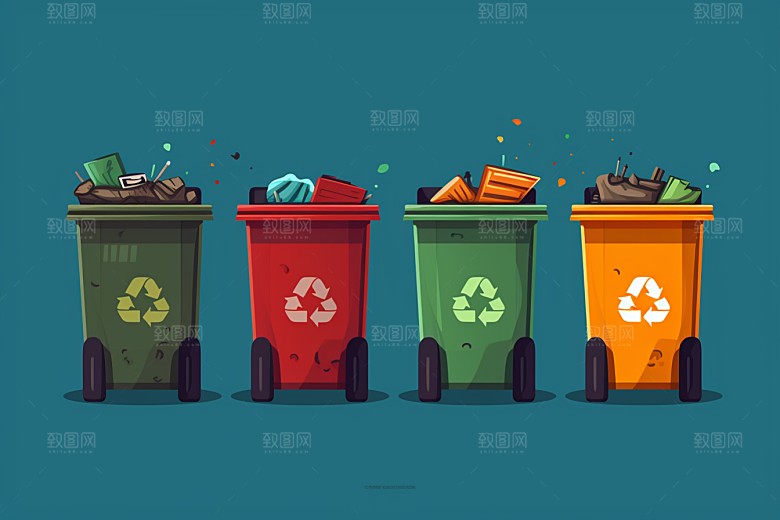 垃圾分类环保低碳素材