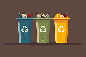 垃圾分类环保清洁素材