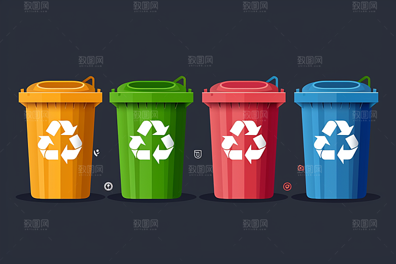 垃圾分类彩色清洁素材