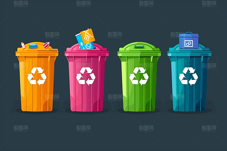 垃圾分类循环利用绿色素材