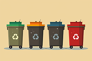 垃圾分类垃圾桶清洁素材
