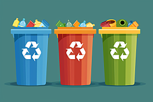 垃圾分类环保垃圾桶素材