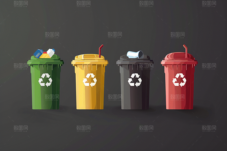 垃圾分类环保清洁素材