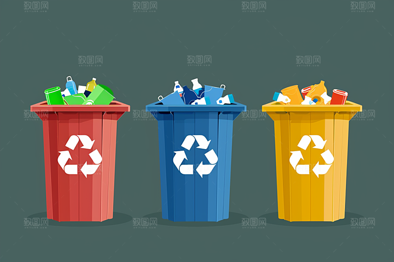垃圾分类环保垃圾桶素材