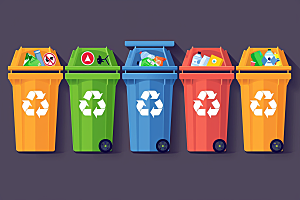 垃圾分类垃圾桶可持续发展素材