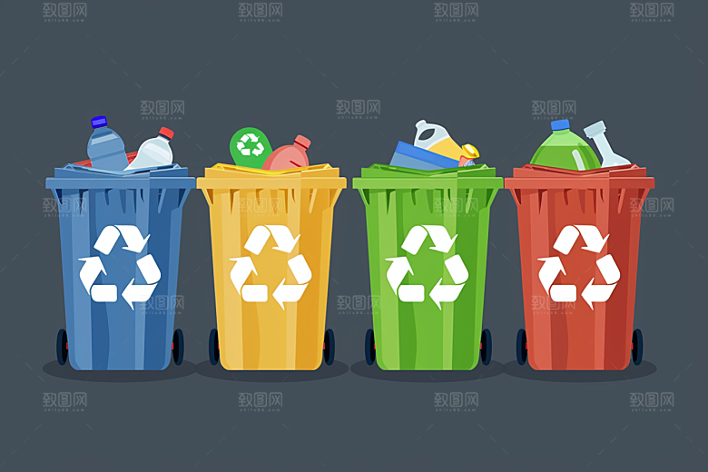 垃圾分类环保垃圾桶素材