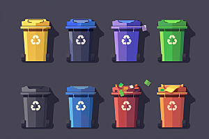 垃圾分类循环利用可持续发展素材