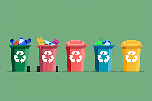 垃圾分类清洁循环利用素材