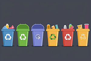 垃圾分类清洁循环利用素材