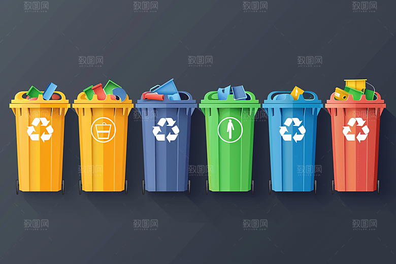 垃圾分类彩色低碳素材