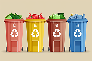 垃圾分类环保循环利用素材