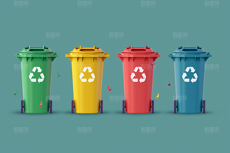 垃圾分类插画清洁素材