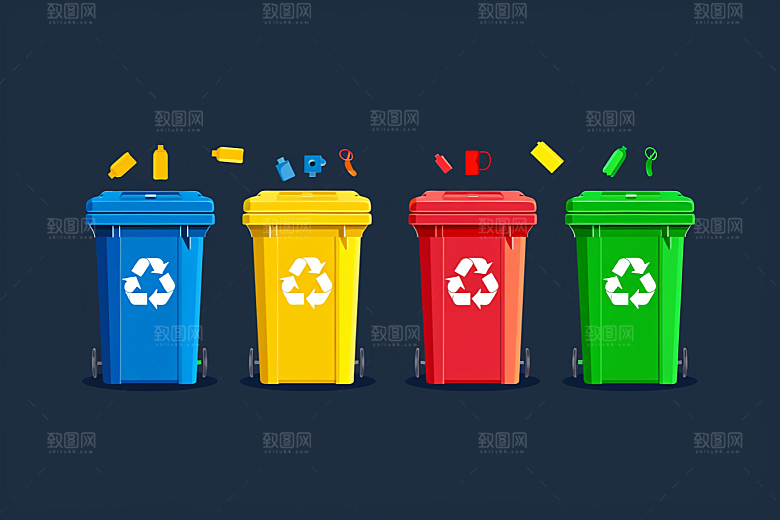 垃圾分类环保彩色素材