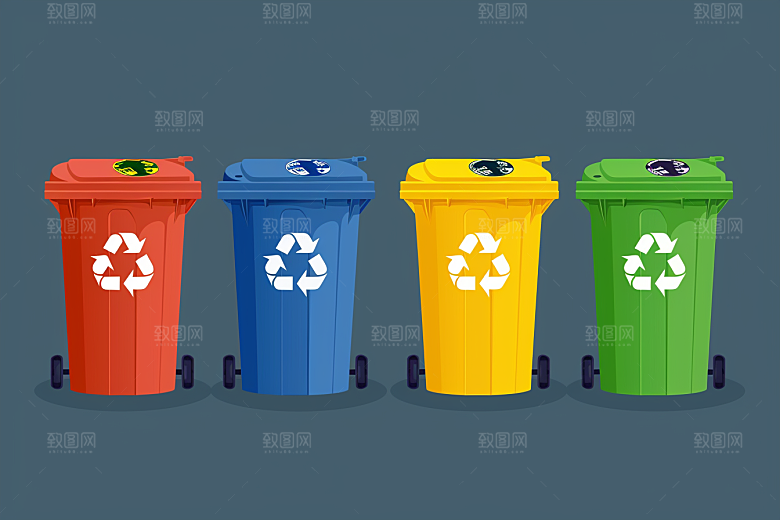 垃圾分类绿色彩色素材