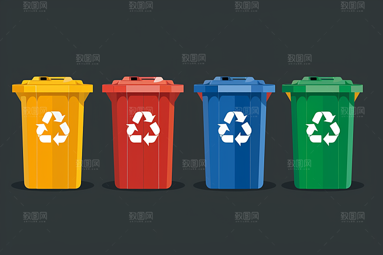 垃圾分类环保垃圾桶素材