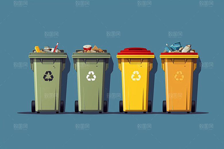 垃圾分类低碳清洁素材