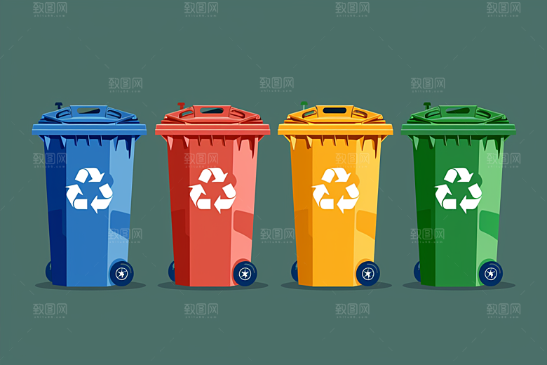 垃圾分类绿色彩色素材