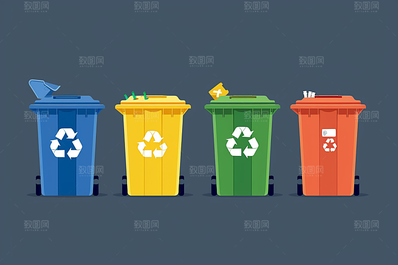 垃圾分类垃圾桶低碳素材